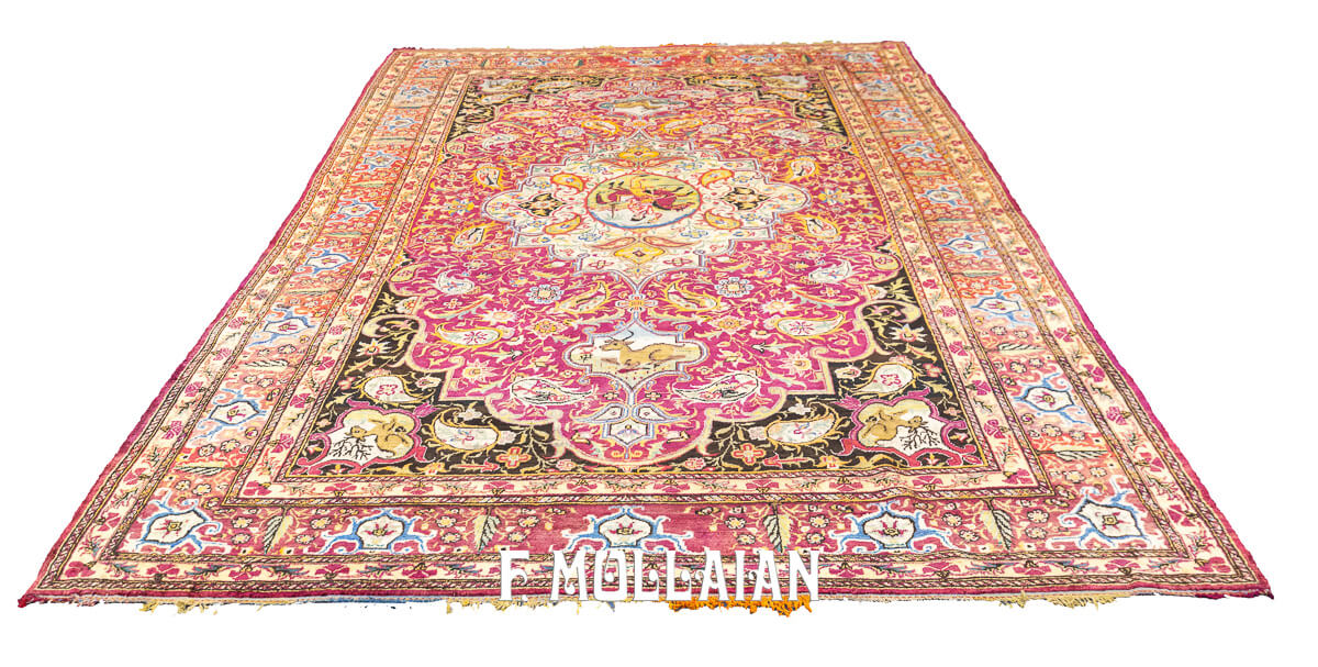 Tappeto Antico Bakhtiari Seta Colore Rosso n°:83121384